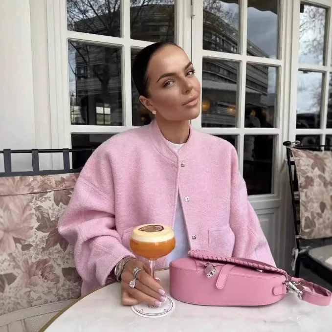 معطف صوف نسائي موضة خندق سترة بدوره إلى أسفل طوق معاطف سترات صوفية دافئة ملابس خارجية 2026 معطف ملابس الخريف والشتاء