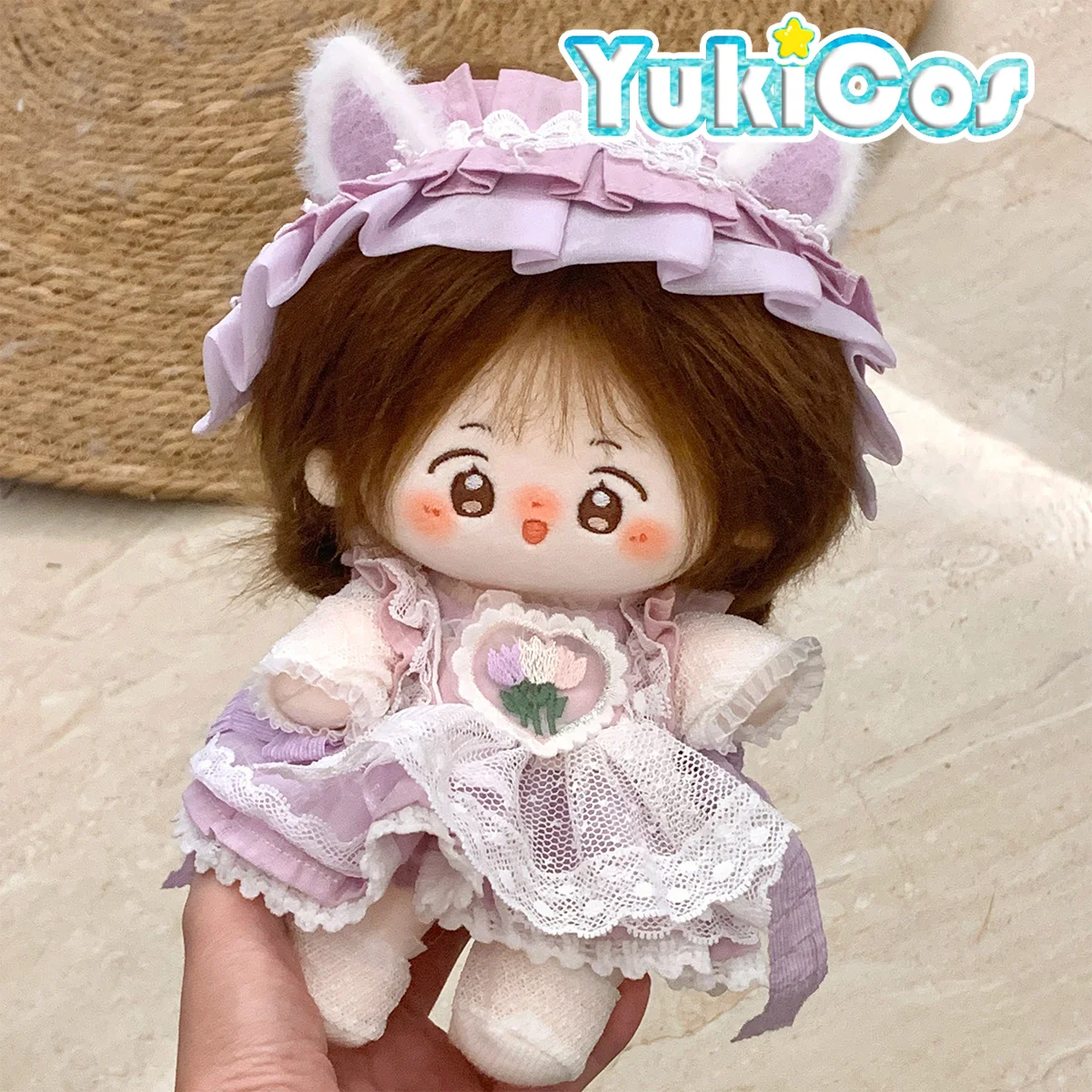 Fairy Tale Purple Neko Cat Lolita Tea Party Dress Skirt Costume Stuffed Plush 20cm Doll Accessories Doll's Clothes Xiangyu LB