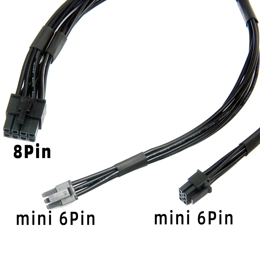 Podwójny Mini pci-e 6-pinowy do 8-pinowego kabla zasilającego pci-e rozdzielacz Y do karty graficznej Mac Pro