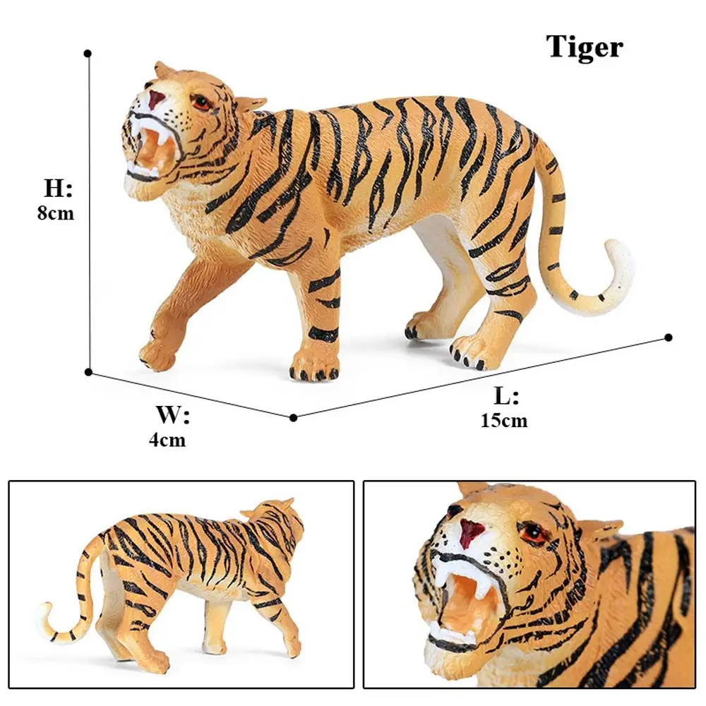 World Wild Hollow Miniatures Tiger Cheetah Deer Action Figures Children Gift Animal Model Kid Toy