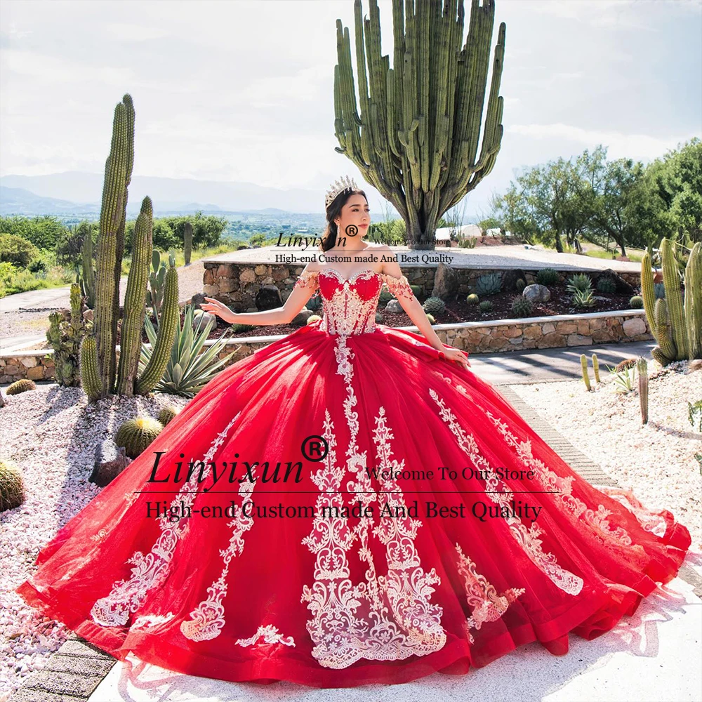 Wspaniałe suknie Quinceanera z aplikacjami 2025, suknie balowe z odkrytymi ramionami, na przyjęcie urodzinowe, szyte na miarę, bez rękawów, vestidos de 15 rosa