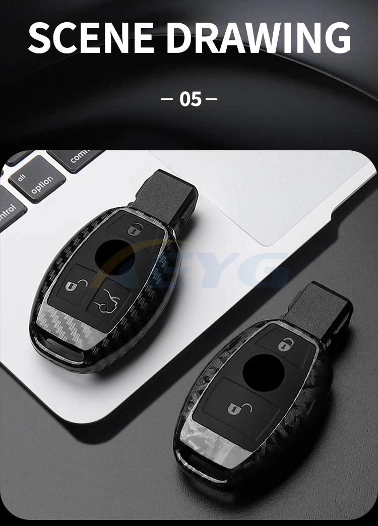 ABS Carbon Faser Auto Schlüssel Fall Abdeckung Für Mercedes Benz A B C E Klasse GLS GLA GLK GLC CLS CLA W204 W205 W212 W463 W176 Zubehör – Detail 9