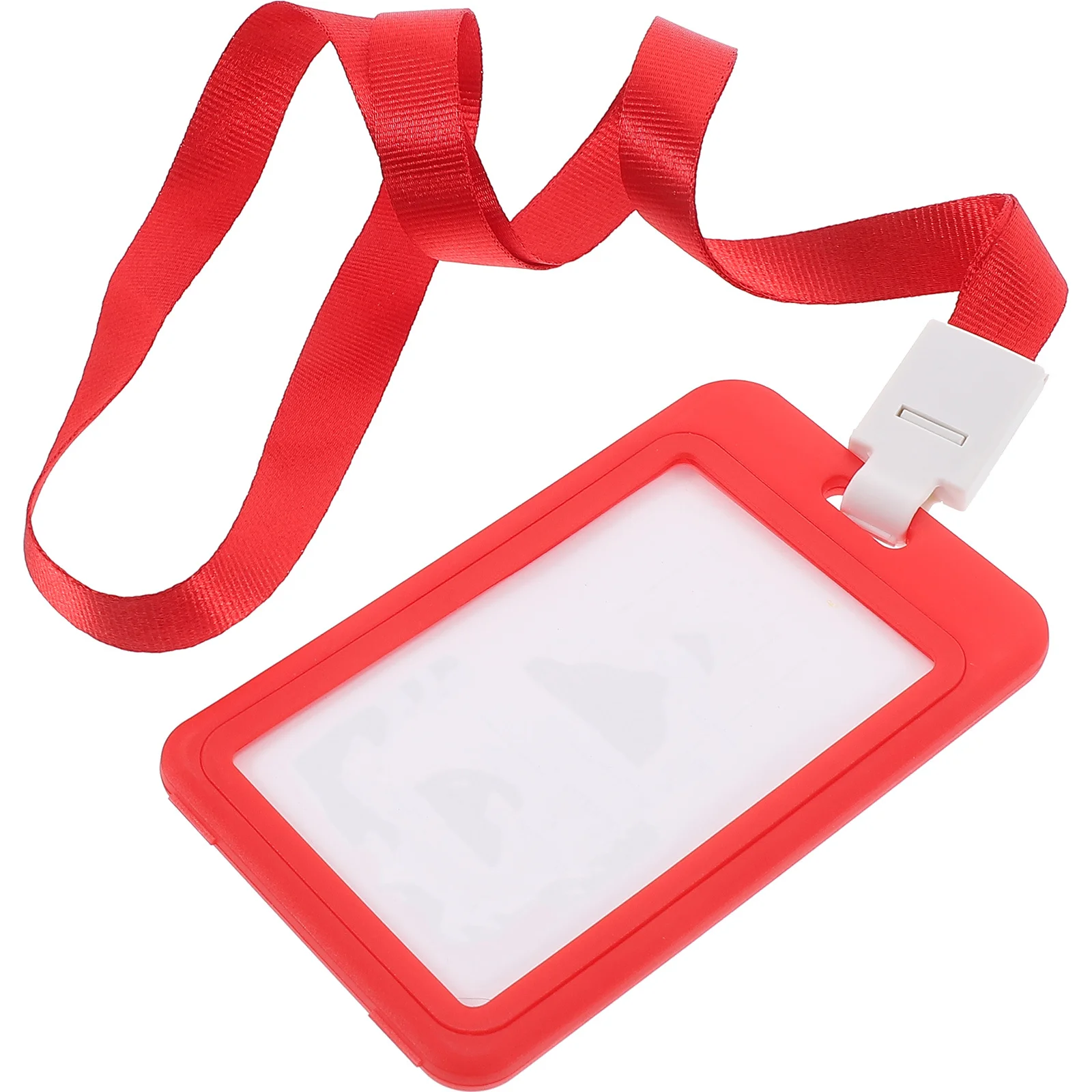 Operitacx 1-set ID-kaarthouder met sleutelkoord voor werk, school, naambadge, plastic hoes, eenvoudig ontwerp