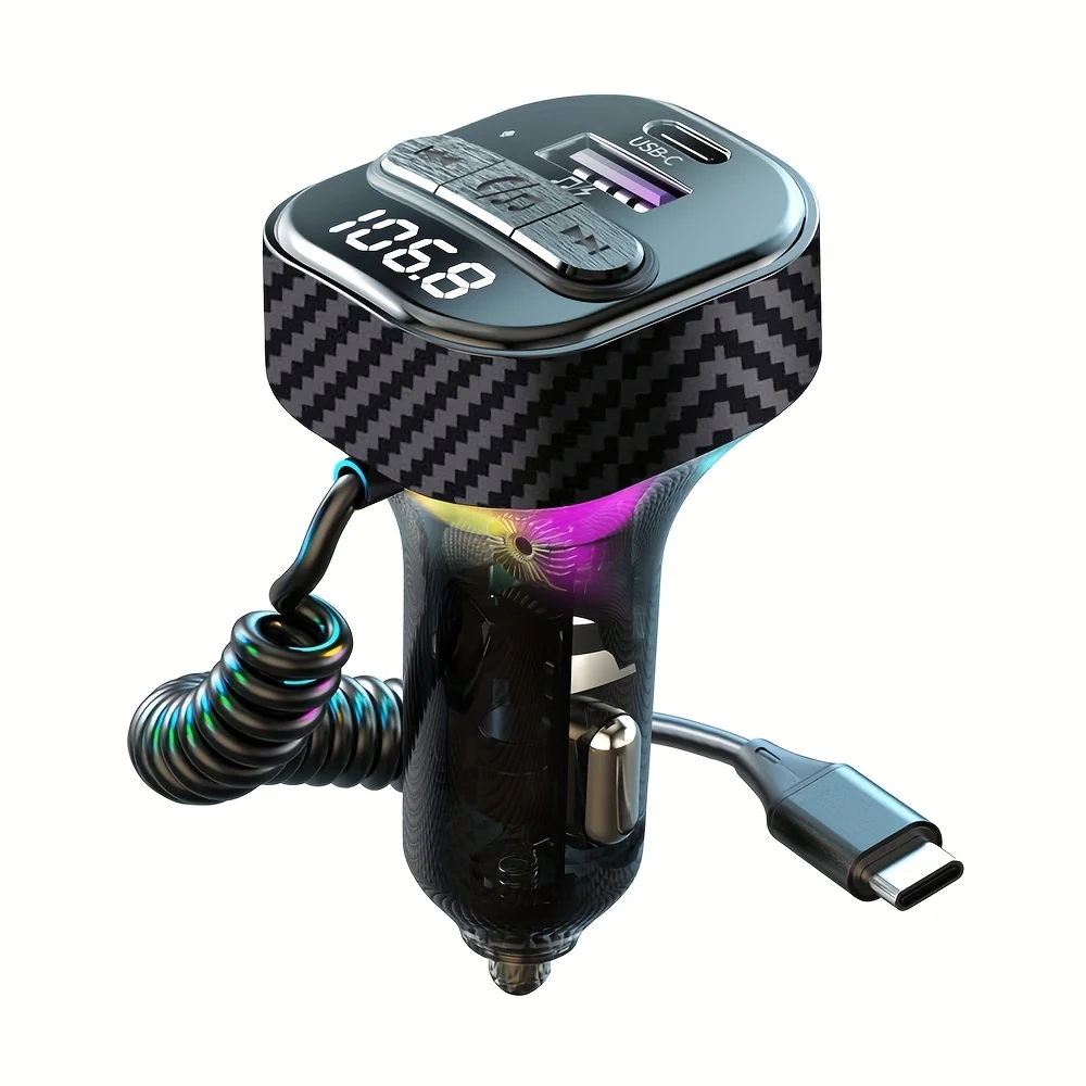 

Car Adapter, Wireless FM Radio Transmitter, MP3 Music Player, PD 30W USB Car Charger, Body Semi-Transparent Visible Design