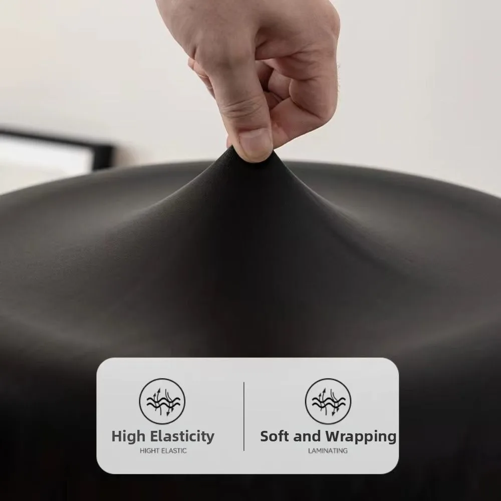 

4Pcs PU Leather Round Chair Seat Cover Elastic Waterproof Protection Bar Stool Seat Cushion Protectors Removable 28-40cm Size