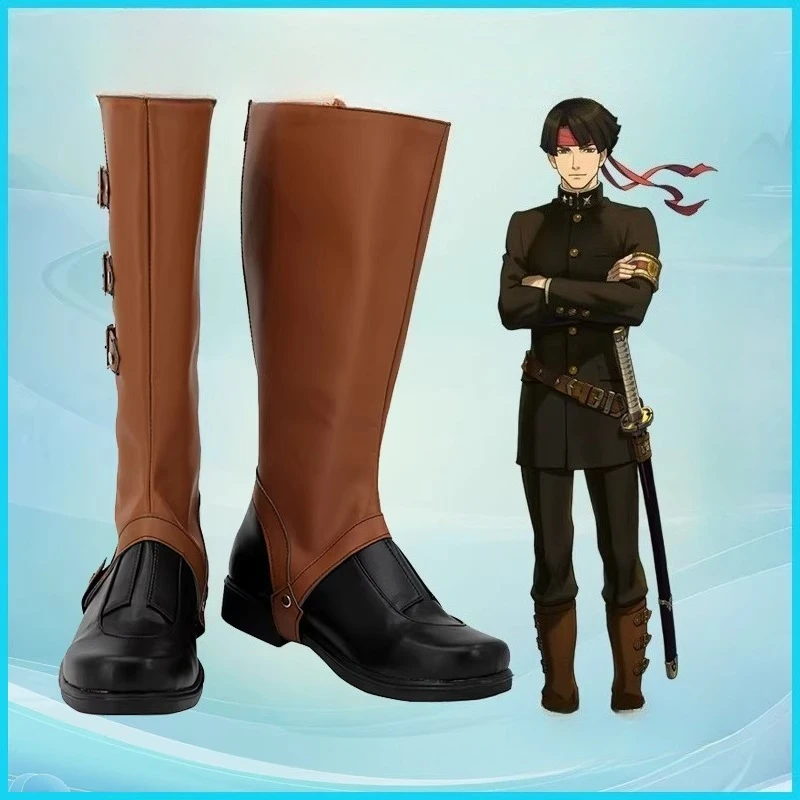 

Обувь для косплея в стиле аниме Asougi Kazuma The Great Ace Attorney: ботинки для приключений, аксессуары для костюмов на Хэллоуин, реквизит, сделано