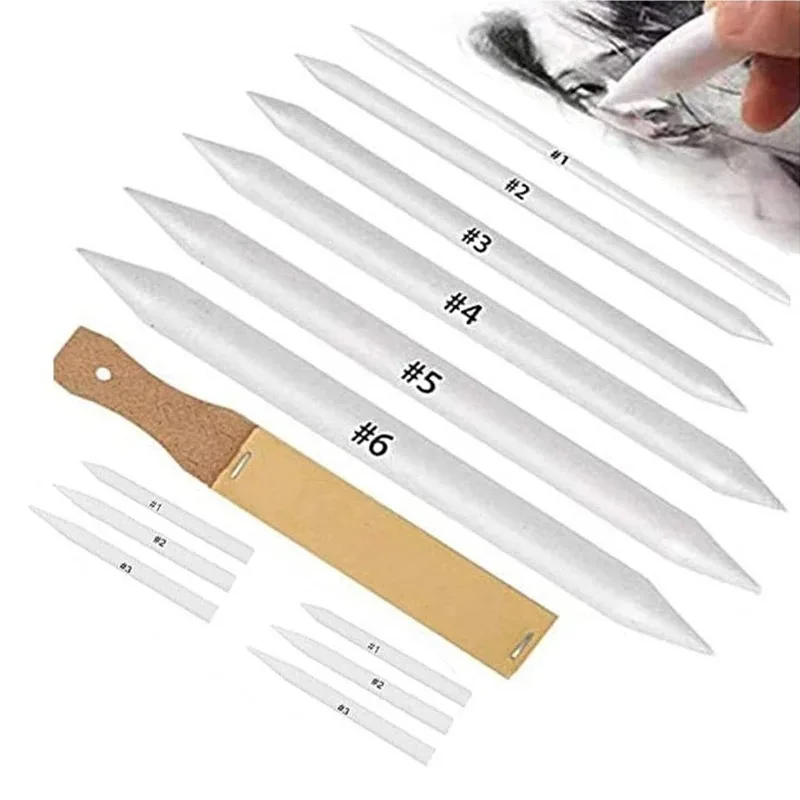 3/13PCS Sets Profession Sketch Paper Eraser Pens Blending Stump Art Sketches with Eraser Pens for Painting and Smearing Pen