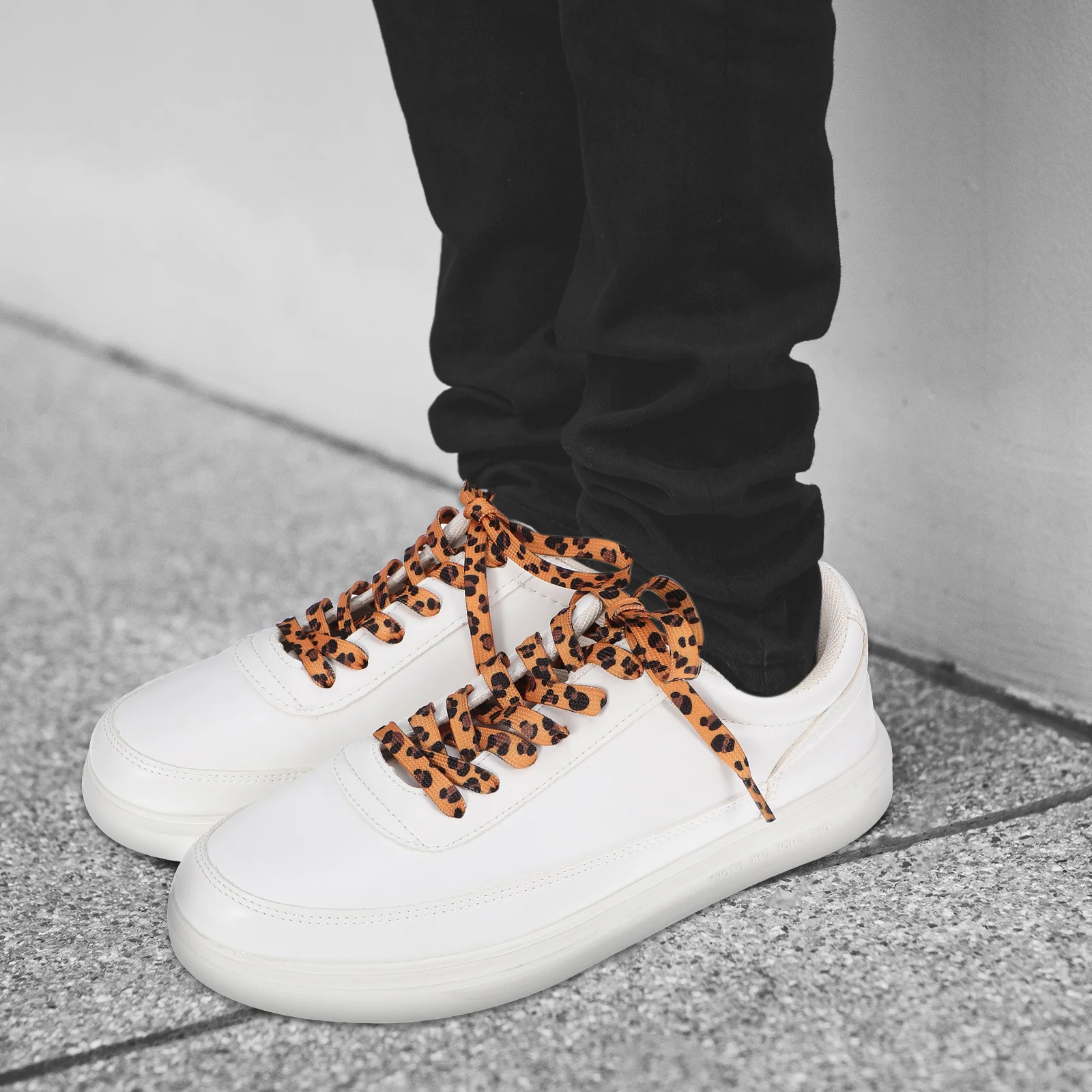 

Leopard Print Shoe Laces Flat Design Universal Replacement Shoestrings Durable Sneaker Accessories Colored Pattern Boot Lace