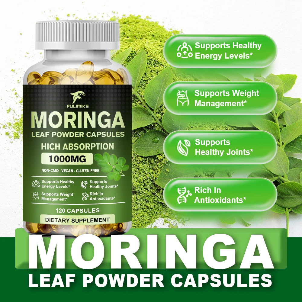 

Fulimiks Moringa Oleifera 1000 mg Capsules Extra Potency 50:1 Extract Energizing Antioxidant, 60/120 Vegetarian Capsules