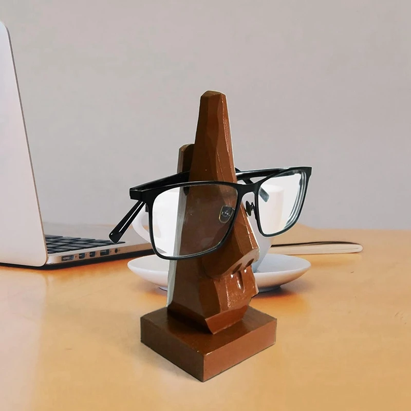 Handmade Wooden Carved Nose Eye Glasses Stand, Wood Nose Eyeglass Display Holder, Glasses Frame Glasses Holder For Gift