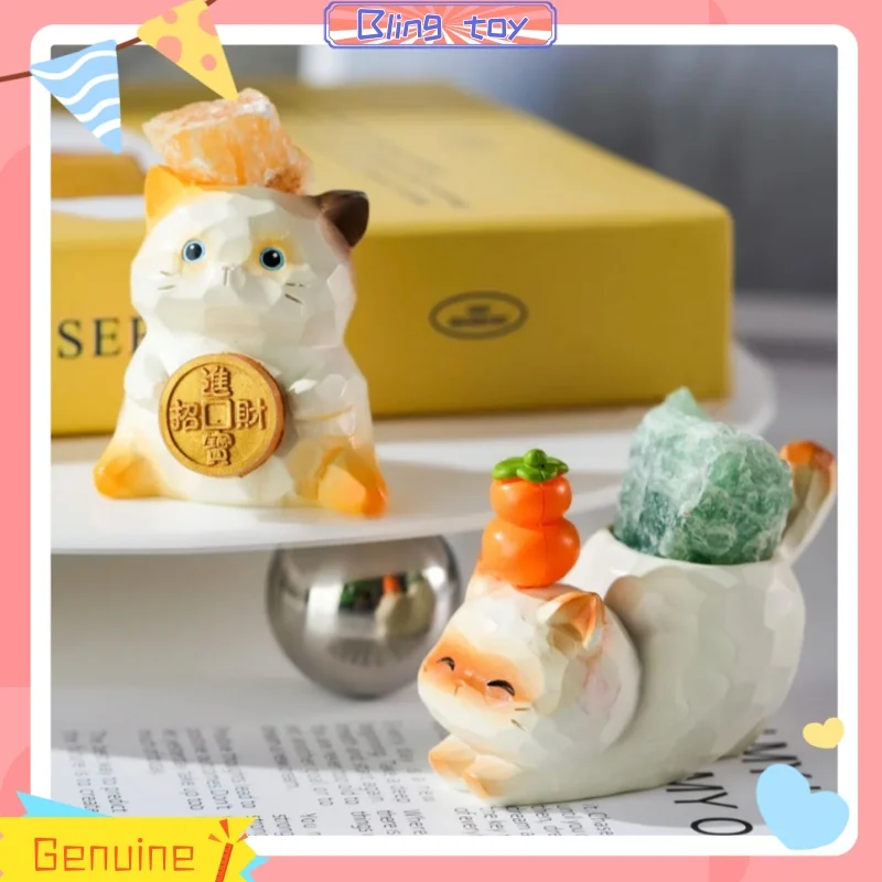 

Новый подлинный In Spot Cat Energy Pai Crystal Stone Series слепая коробка креативное настольное украшение оригинальное каменное украшение подарок для девочки