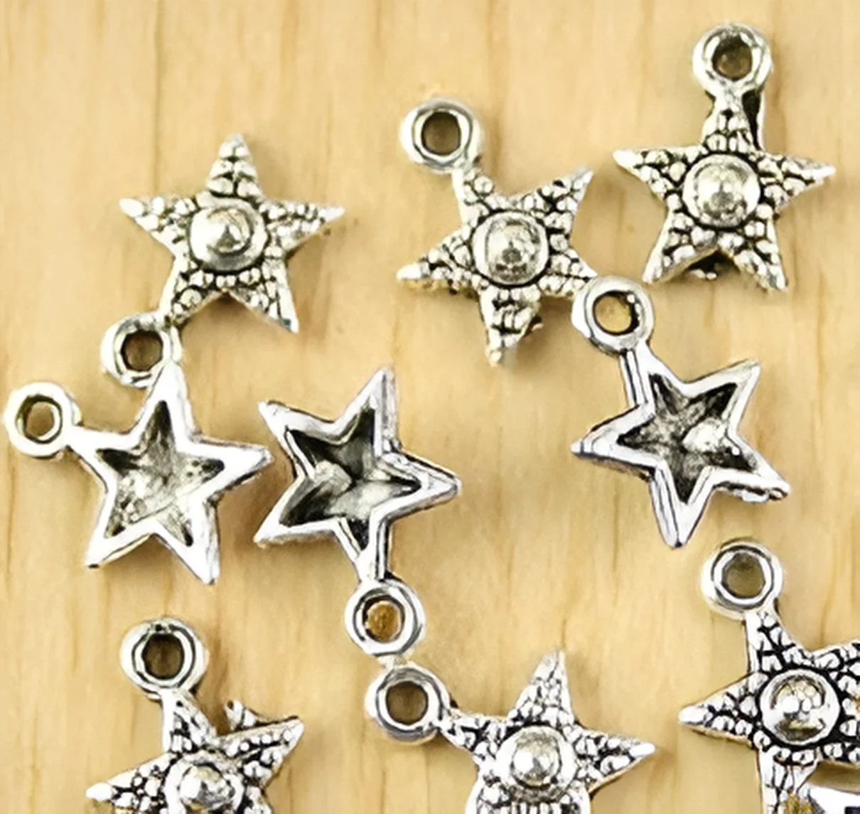 

50pcs 12*10mm Alloy matel tibetan silver star pendants HWH2658