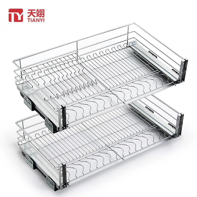 Multifunctional Kitchen Cabinet Pull Out Drawer with Durable Stainless Steel Design for Modern Storage Basket