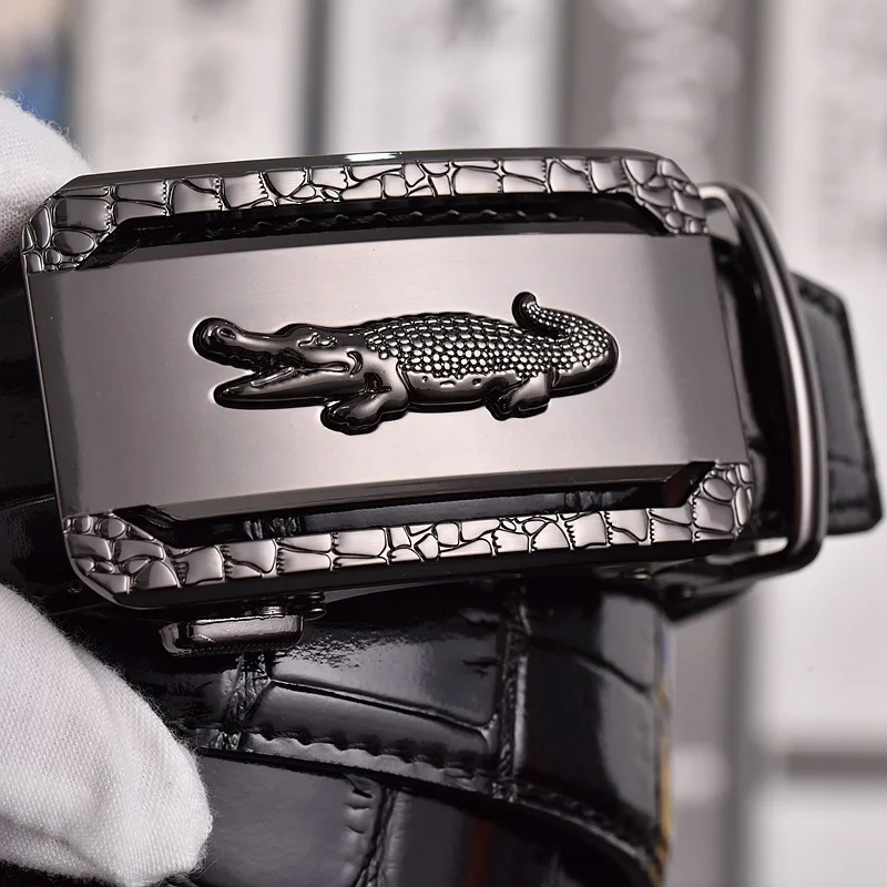 Casual Alligator Pattern Business Leather Belt PU Leather Vintage Waistband Luxury Design Waist Strap For Man