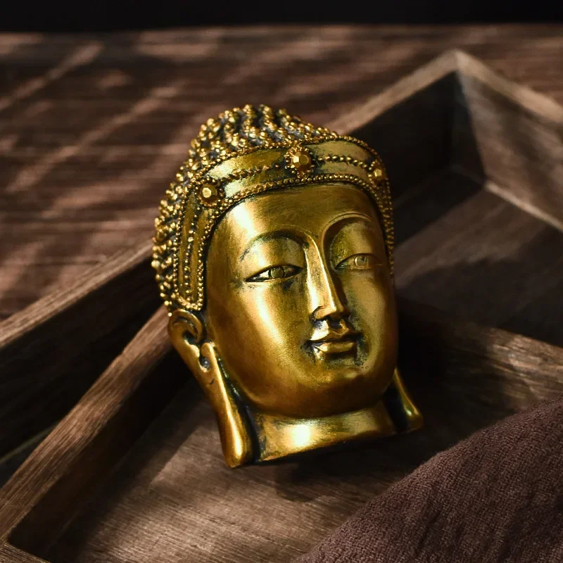 

Golden Buddha Statue Buda Sculptures Resin Indoor Fengshui Figurines India Thailand Buddhism Home decor Art Crafts for Interior