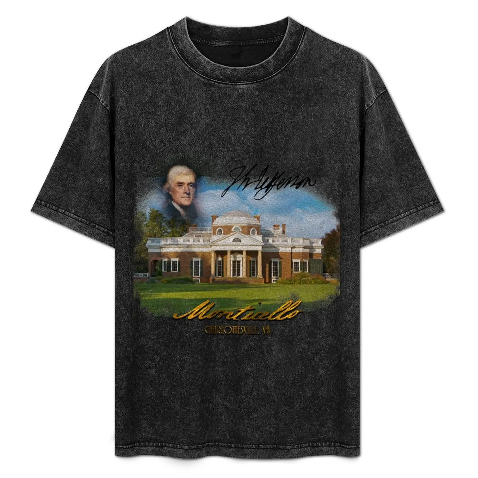 Camiseta Monticello Jefferson's Home, tamanho grande, camiseta de algodão macio