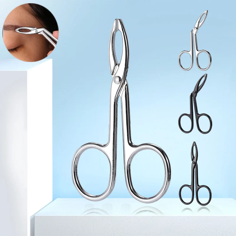 Scissor Shaped Eyebrow Tweezers Flat Headed Tweezers Oblique Headed Tweezers Stainless Steel Scissors Handle Tweezers