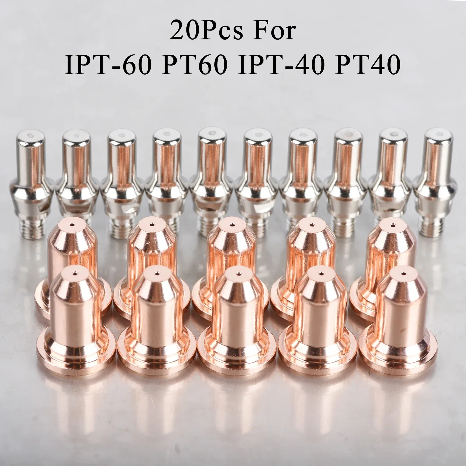 20/40PCS IPT-60 PT-60 IPT-40 PT40 Electrode 52582 Nozzle 51318 0.8mm/0.9mm Contact Cutting Fit Plasma Cutter Torch Consumables