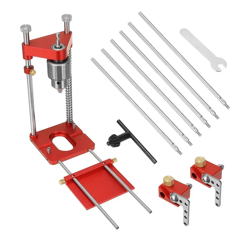 

Efficient and Accurate Woodworking Fengsen Aluminum Alloy Portable Mini Woodworking Positioning and Punching Table Drill Bracket