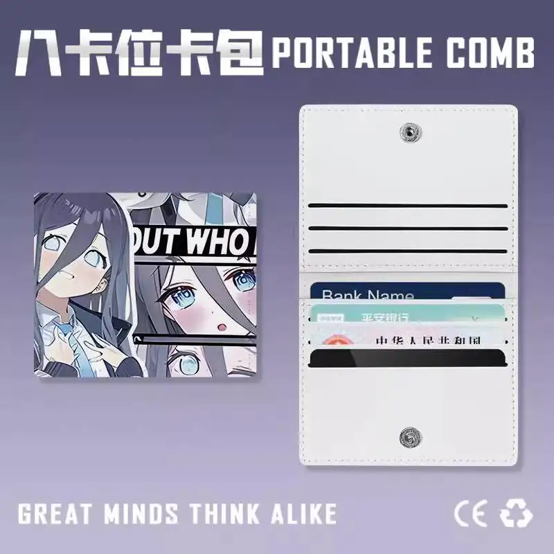 Blue Archive Bai Zi Multi-Slot Wallet Holder Bank ID Case Driver's License Card Compact Portable PU Ani