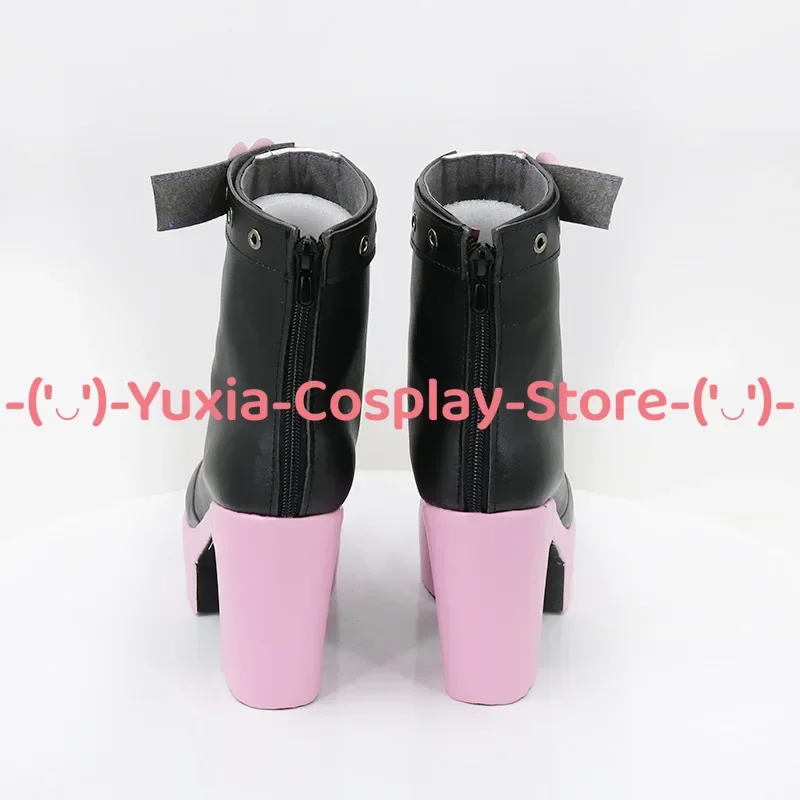 Yuxiacosplay! Buty do cosplayu VTuber Rumii, rekwizyt postaci z anime/gry, skórzane botki z PU, kostium na Halloween/karnawał/imprezę