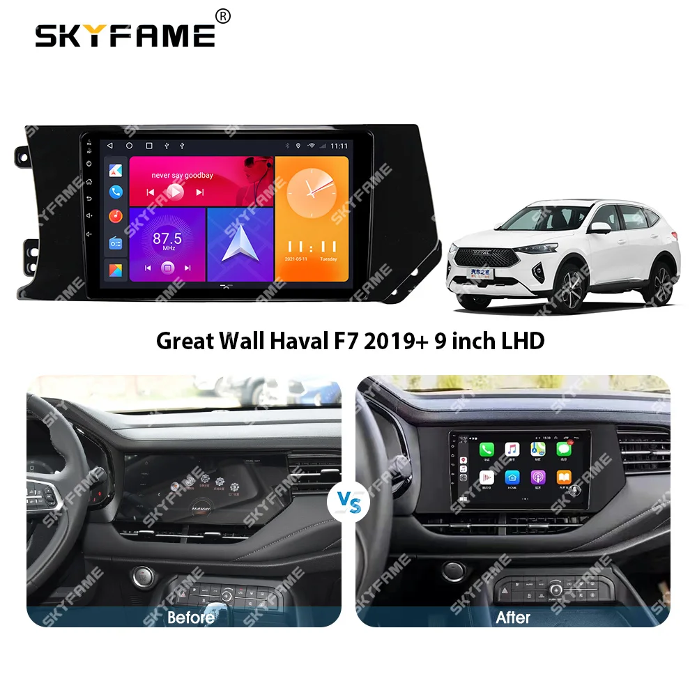 SKYFAME Adattatore per fascia per telaio auto Decodificatore Canbus Box Kit pannello di montaggio per cruscotto radio Android per Great Wall Haval F7