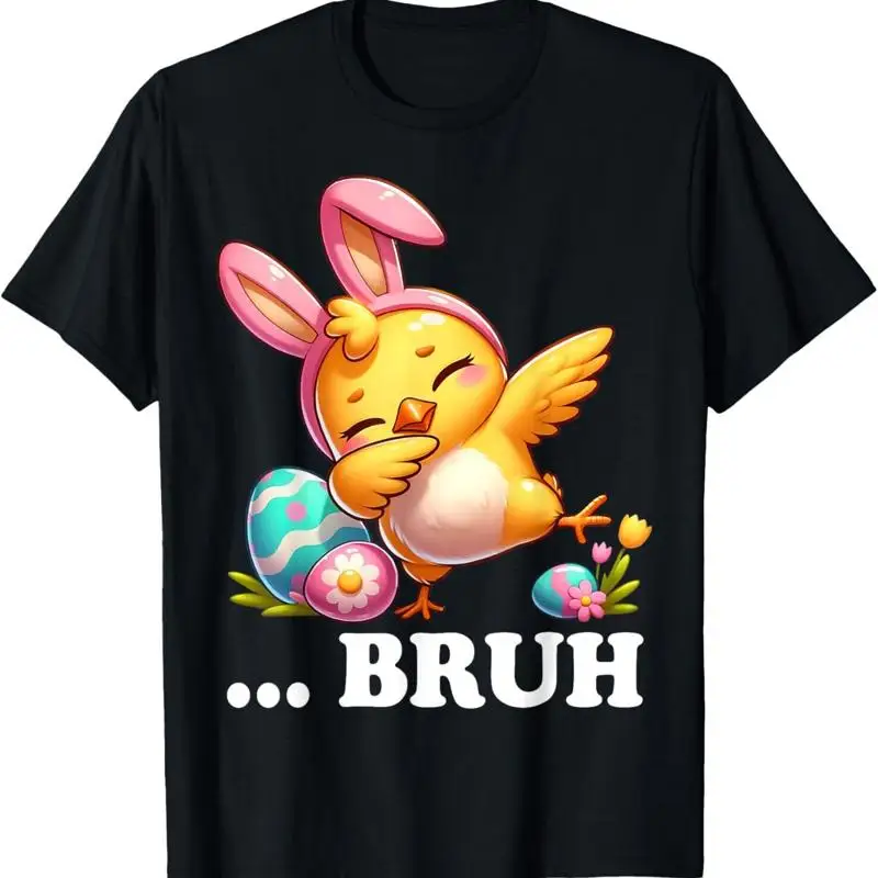 

Детская футболка Bruh Chick Dabbing Happy Easter Day Eggs для мальчиков и девочек