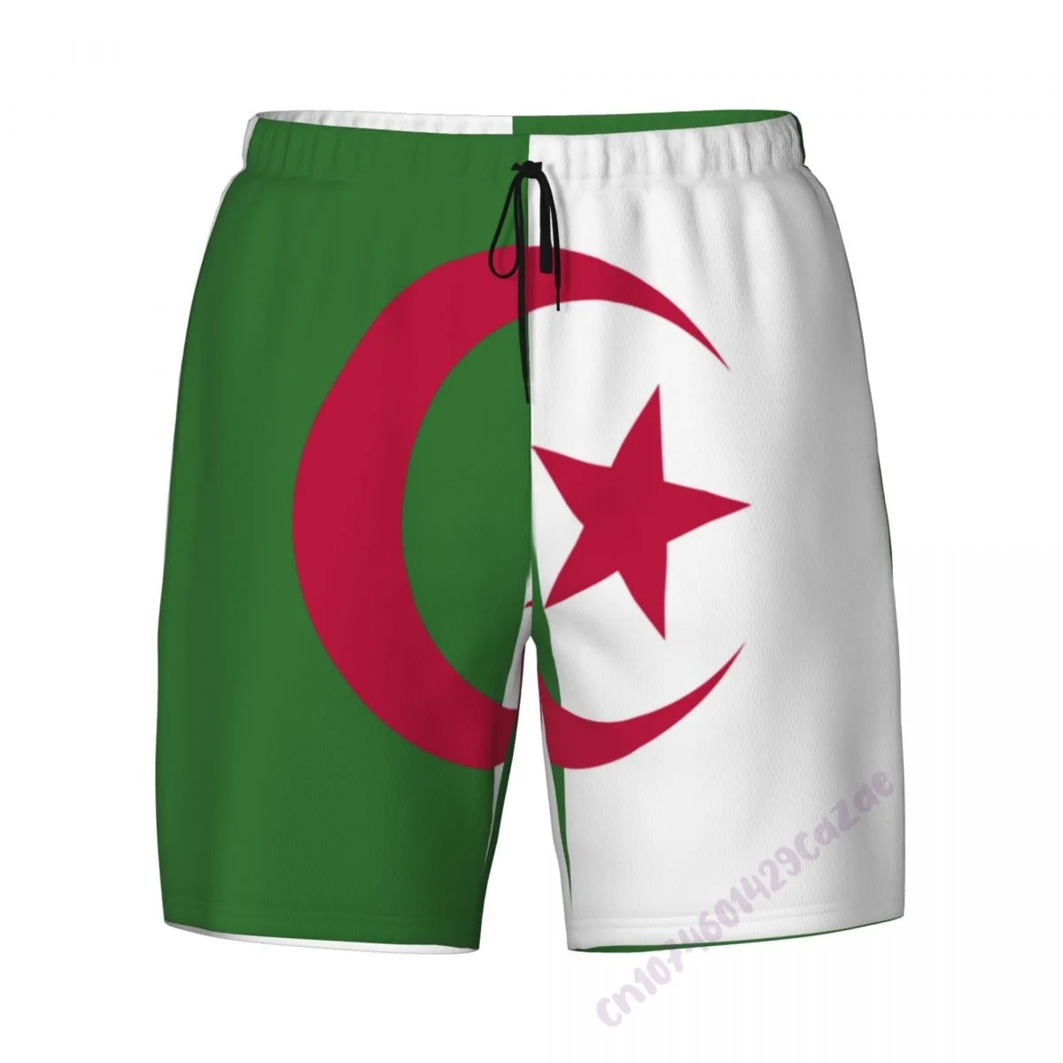 Algeria Flag 3D Mens Swimming Trunks With Compression Liner 2 in 1 Quick-Dry Summer Swim Shorts With Pockets