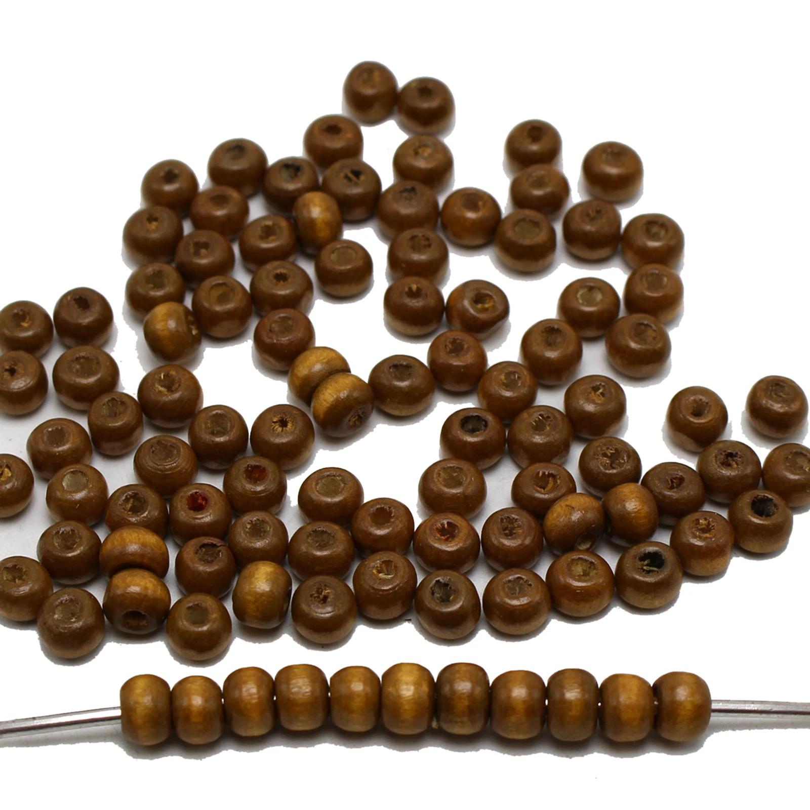 500 Round Wood Beads 6mm with Big Hole  Wooden Spacer Beads Color for Choice