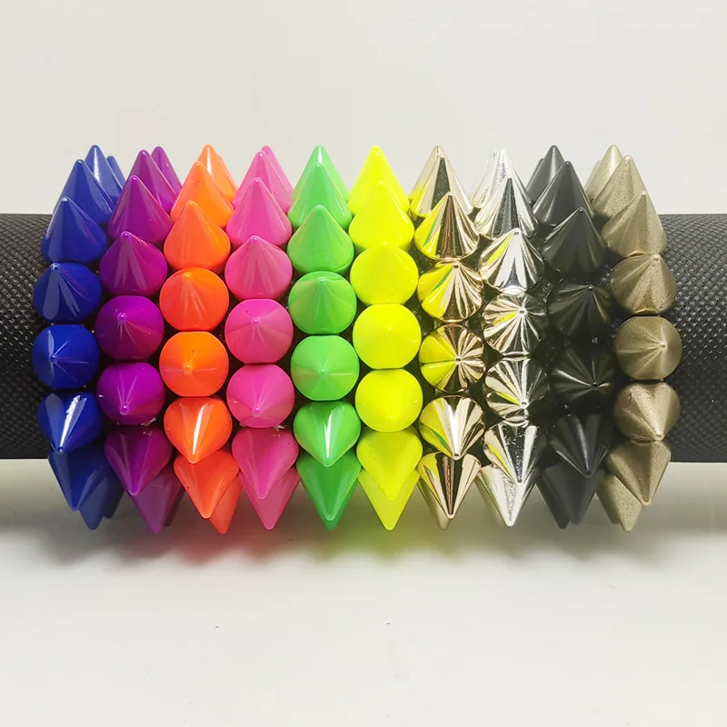Cuspidal Spikes Elastic Studs Bracelets For Women,Rock Punk Style Stretch Rivets Wristband Fashion Hip Hop Party Jewelry