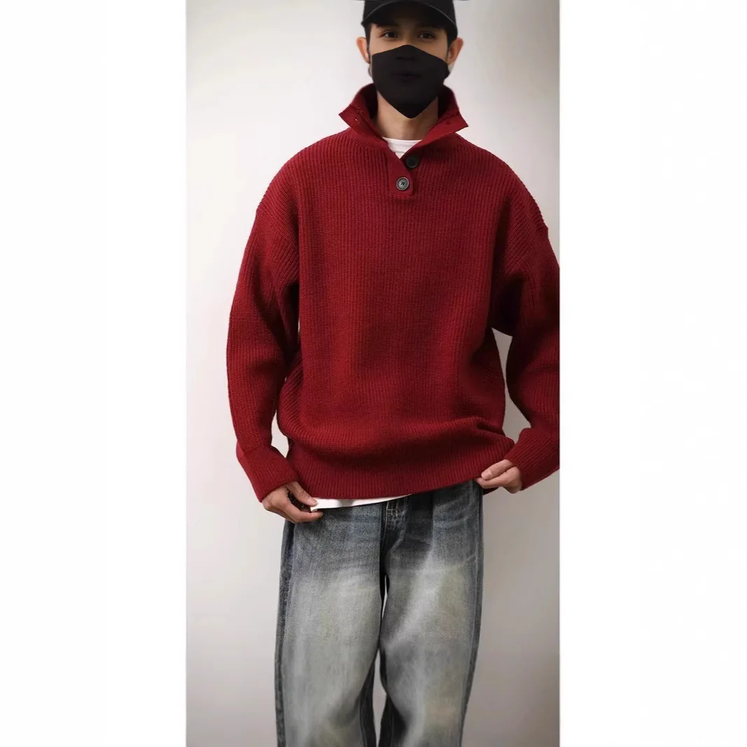 

Fur Collar Pullovers Eigener Text Mens Cotton Blend Regular Office Work Italian Elegant Pure Minimalist Mature Guy Comfortable