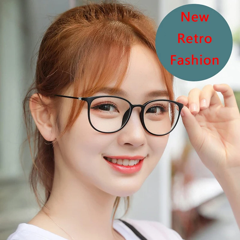 

Fashion Retro Men TR90 Anti Blue Light Myopia Glasses Women Nearsighted Spectacles Students Shortsighted Eyeglasses Custom 0~-6
