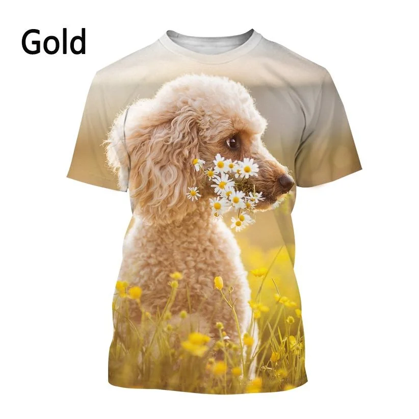 New Fashion Animal Poodle 3D Printed T-shirt Men's and Women's Summer Casual Short Sleeved Dog Shirt Top