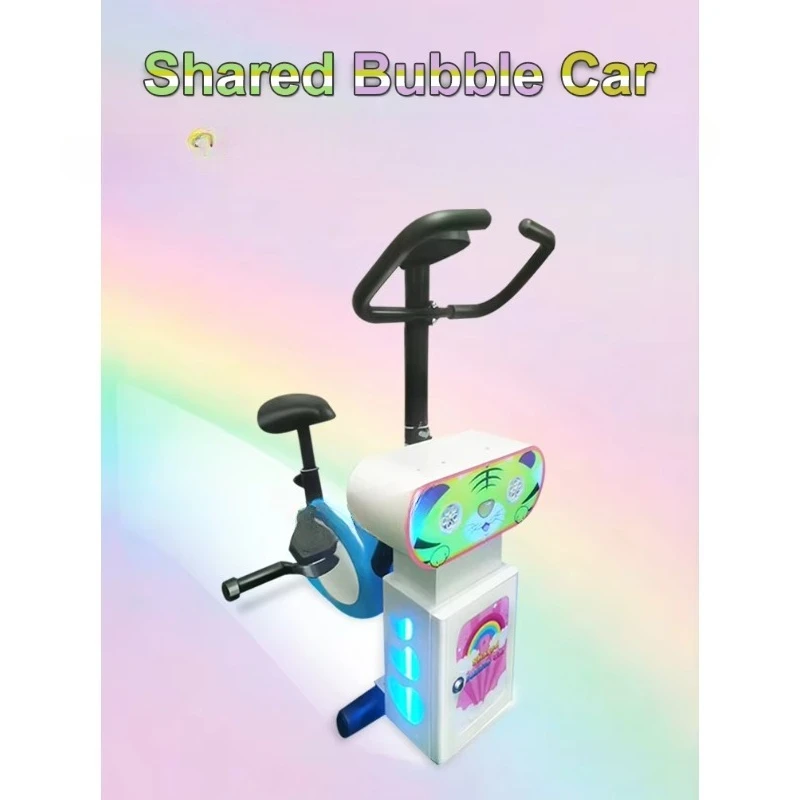 Outdoor children's play facilities Coin-operated arcade bicycle with bubble machine 220V entertainment