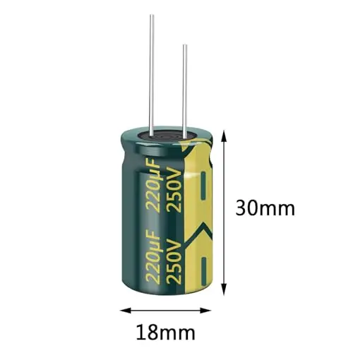 5pcs 250v 220uf Capacitor 18x30MM(0.7x1.18in) High Frequency Aluminum Electrolytic Capacitors for TV, LCD Monitor, Game