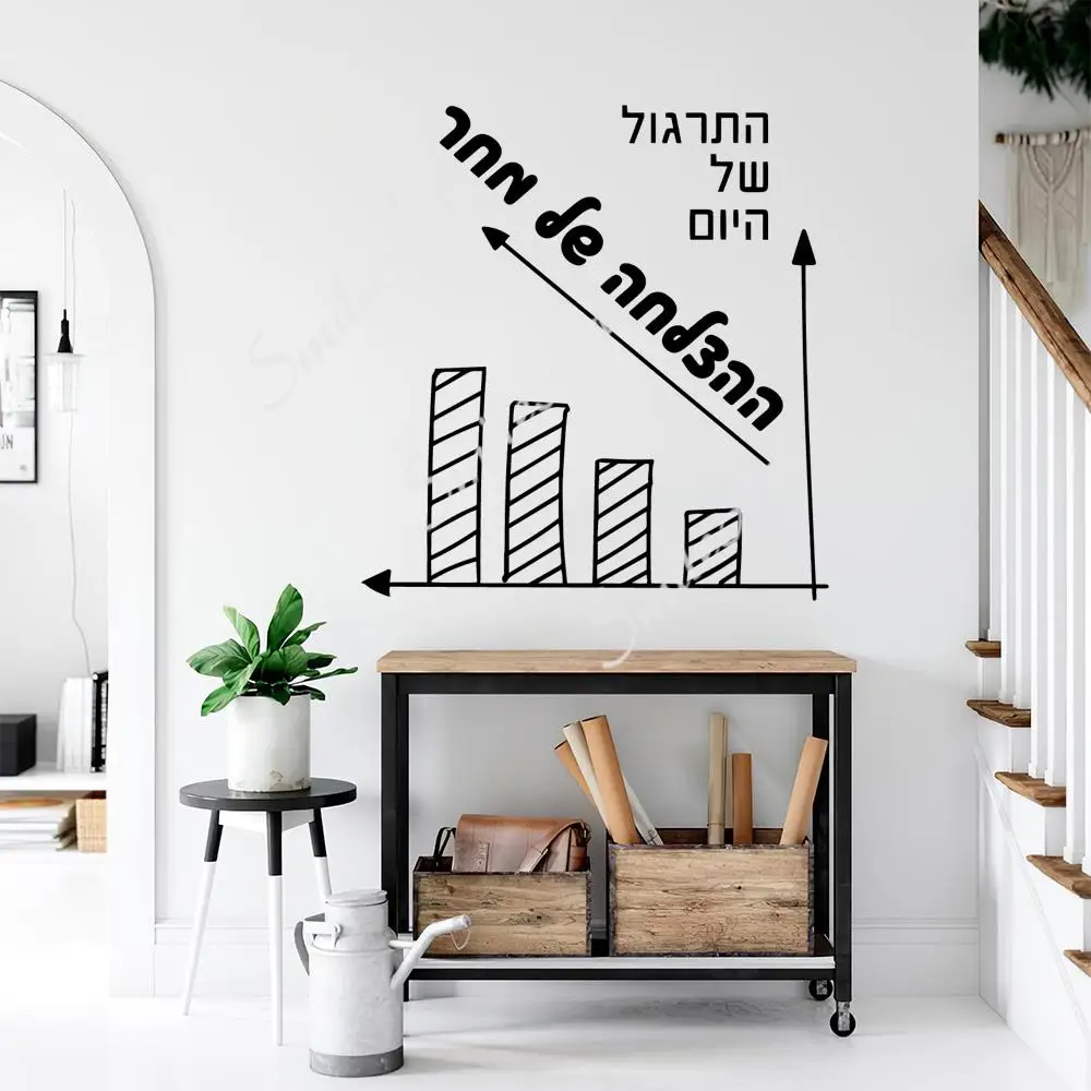 Cartoon Hebrew Sentence Stickers Wall Art Decal Wall Stickers Pvc Material For Kids Rooms Home Decor Decoration Accessories