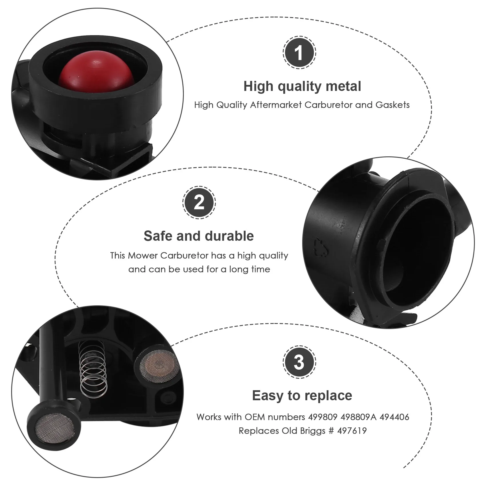 A13F-Carburetor Carb Kit For Briggs & Stratton Sprint Quattro Classic Engine 498809