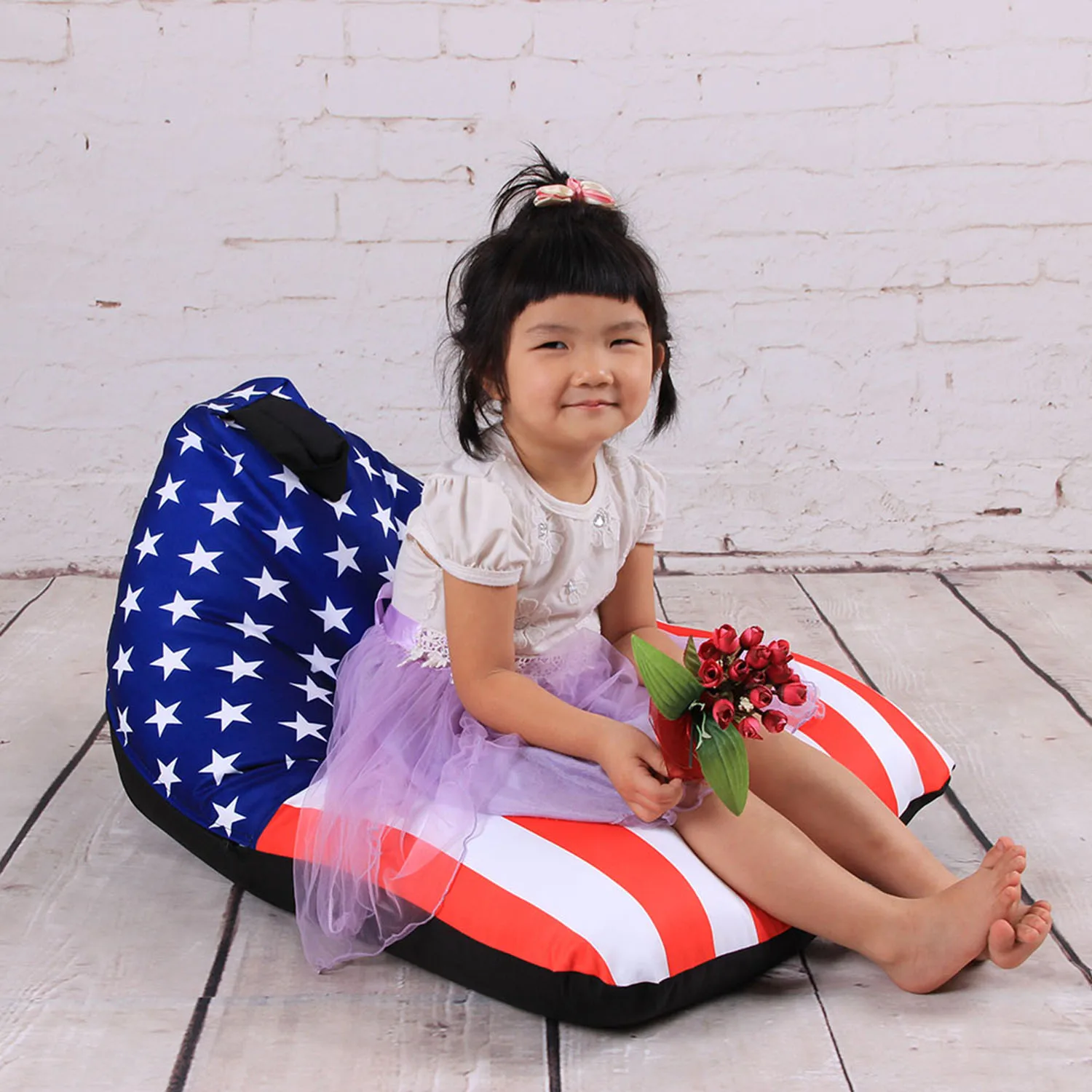 LEVMOON Beanbag Sofa Chair USA Flag Seat Zac Bean Bag Bed Cover Without Filling Indoor Beanbags