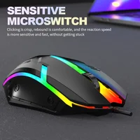 Limei S1 E Sports LED Luminous Backlit Wired Mouse USB Wired For Desktop Laptop Mute Office Computer Gaming Mouse 5