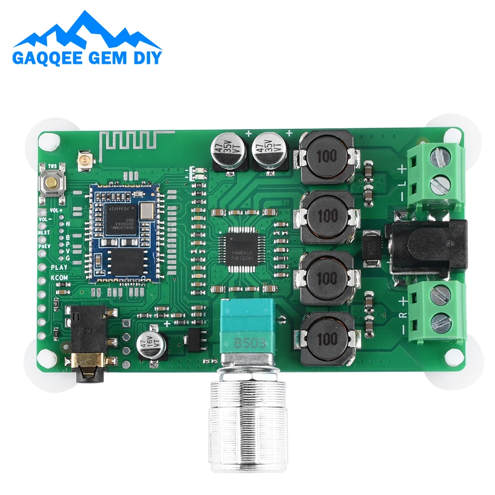 DC7~15V Bluetooth Amplifier Board 15W*2 Dual Channel HiFi Stereo QCC3034 Adjustable Equalizer Audio Amplifier Module APP Control