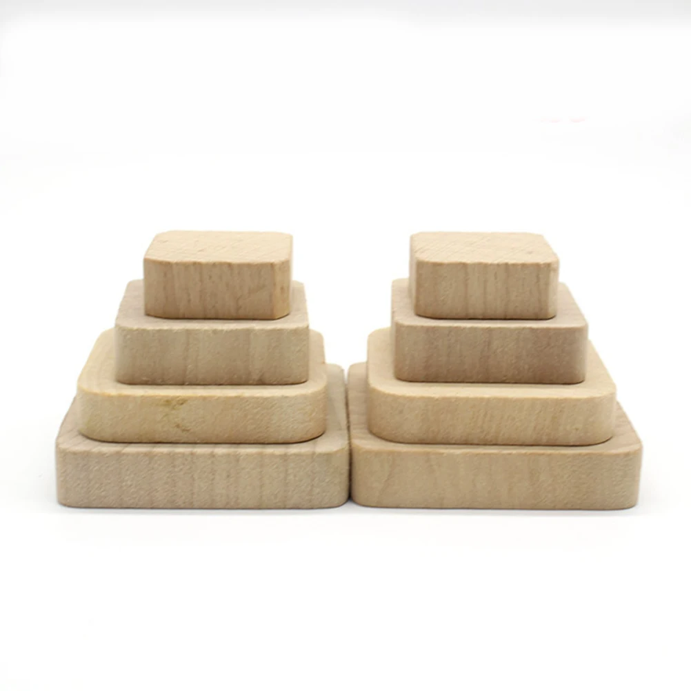 

10 PCS Handle Wooden Block DIY Stamp Crafts Scrapbooking Stamps Bamboo