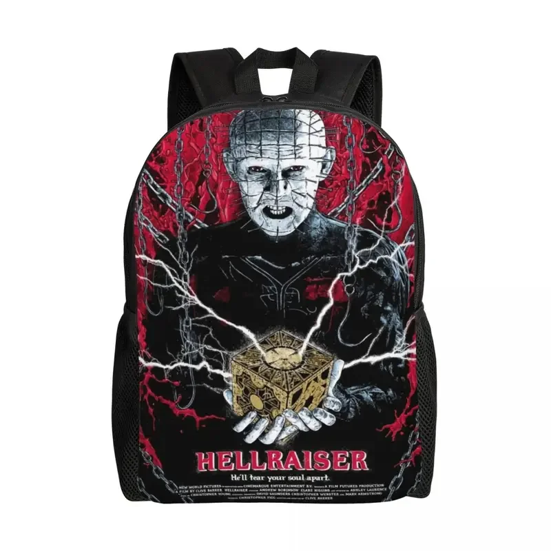 

3D Printing Hellraiser Backpacks for Girls Boys Halloween Horror Movie School Travel Bags Men Bookbag Fits 15 Inch Laptop