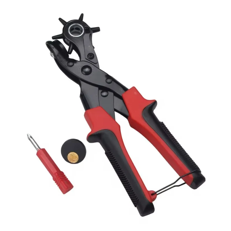 Perforateur de ceinture multifonctionnel à 6 trous ronds, pour bagages, produits en plastique, cuir, papier, carte, poinçon, pince