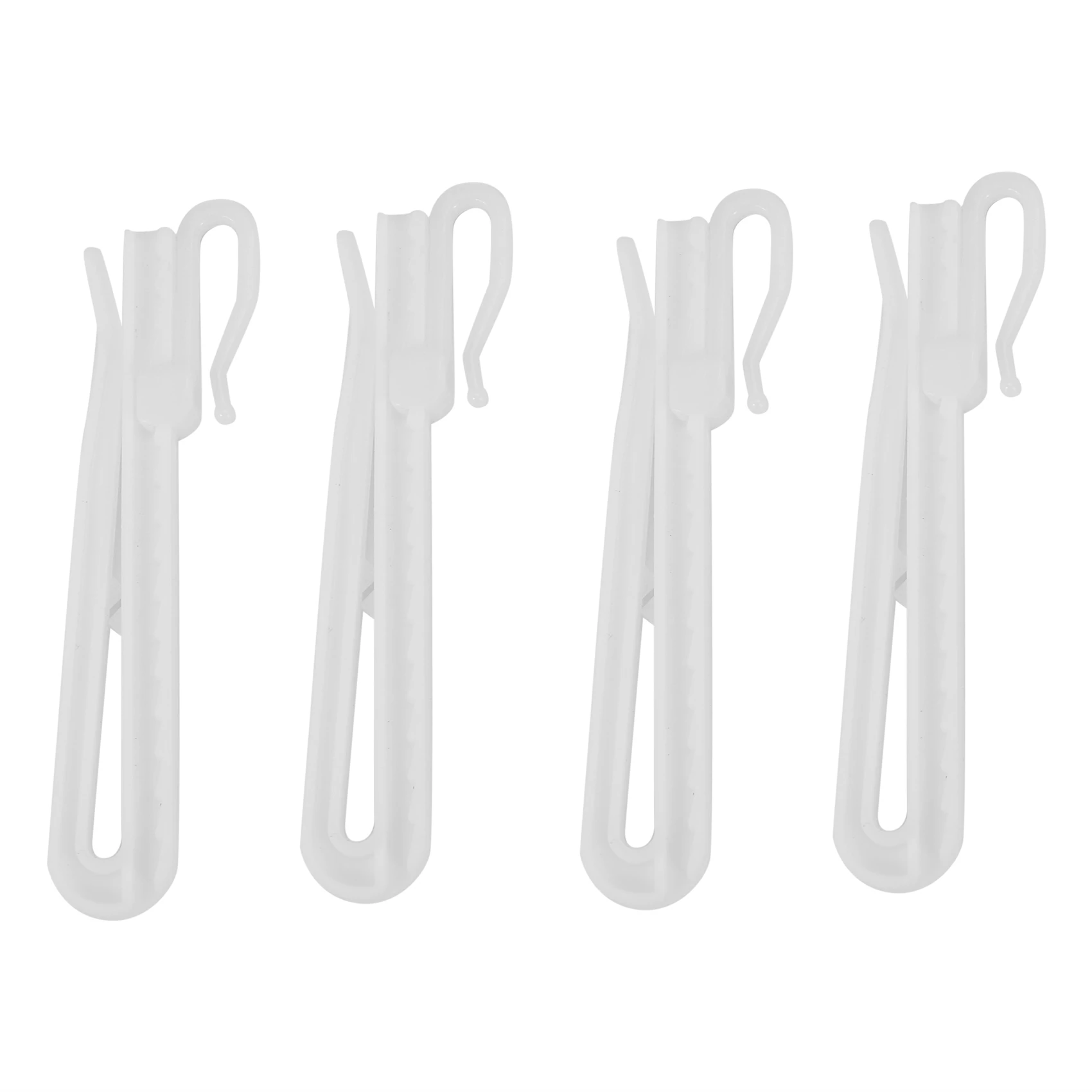 200PCS Plastic Curtain Hanging Hooks Stereo Window White Plastic Adjustable Height Curtain Accessories for Hang Ceiling 9cm