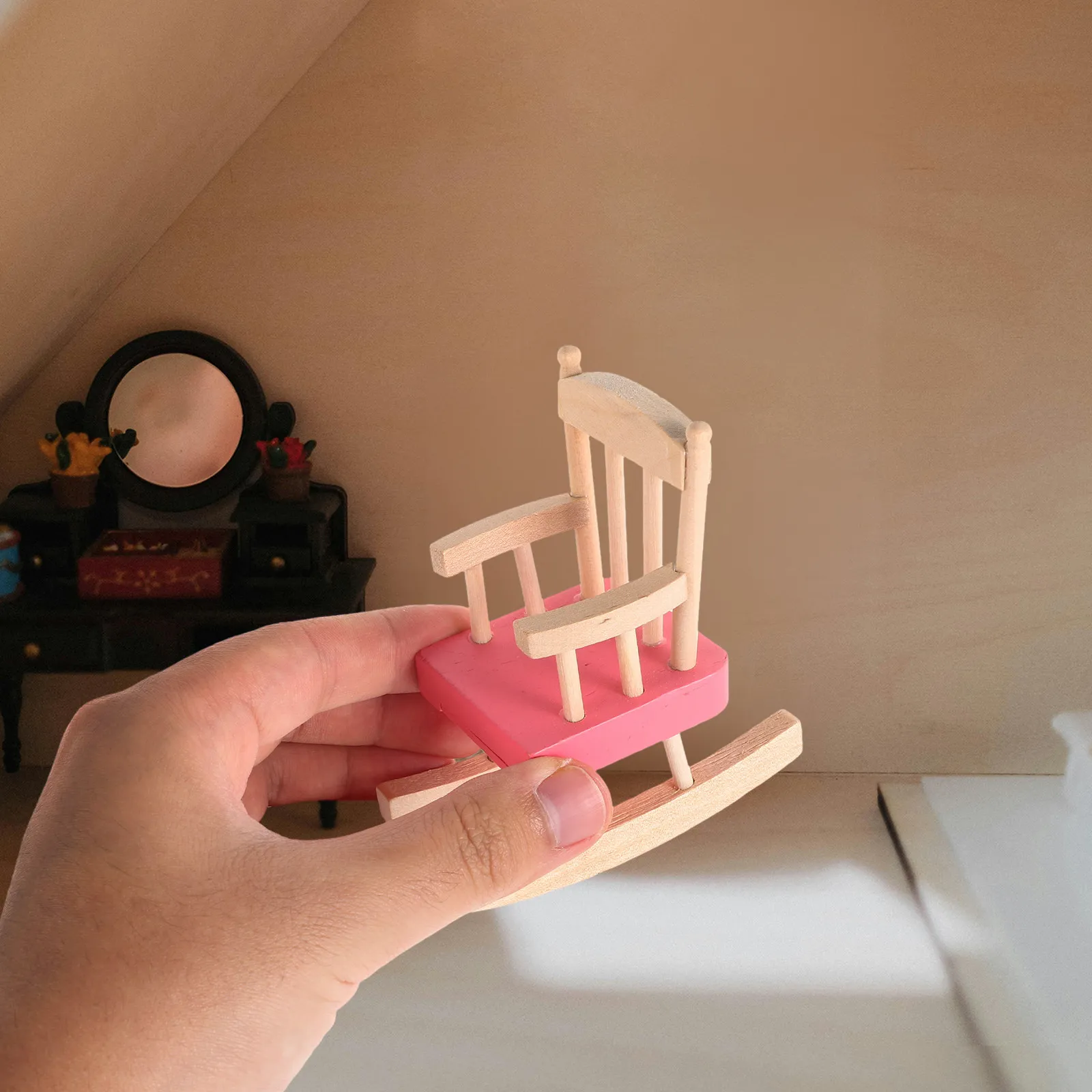 

Wood Dollhouse Bunk Bed 1:12 Scale Miniature Bedroom Furniture Finish Realistic Detailing for Dollhouse Interior