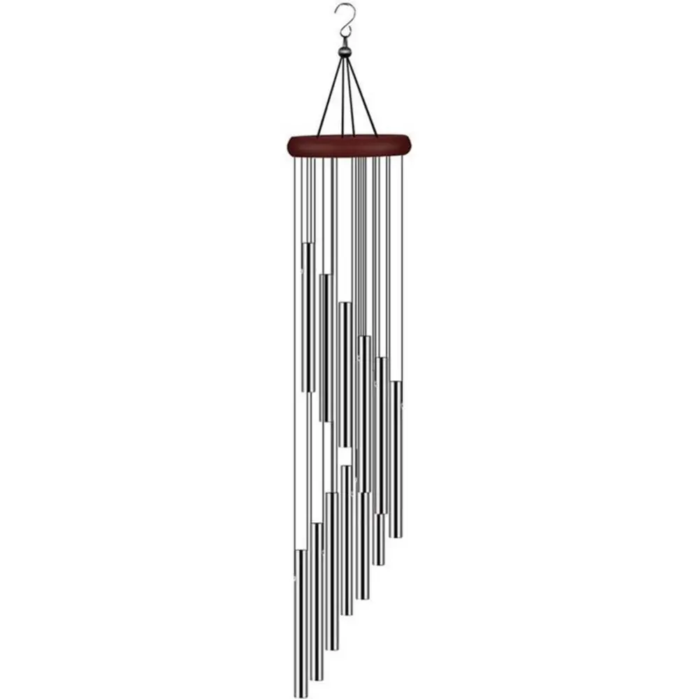 12 Tubes Classic Step By Step Rotating Multi-Tube Metal Aluminium Tube Wind Chime Creative Home Hanging Ornaments Jewelry