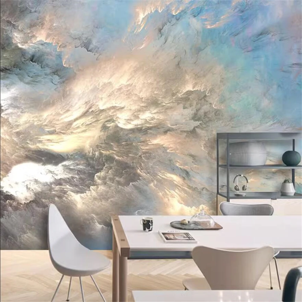 custom Nordic minimalist starry sky clouds background wallpaper living room sofa wall paper hotel restaurant wall stickers decor