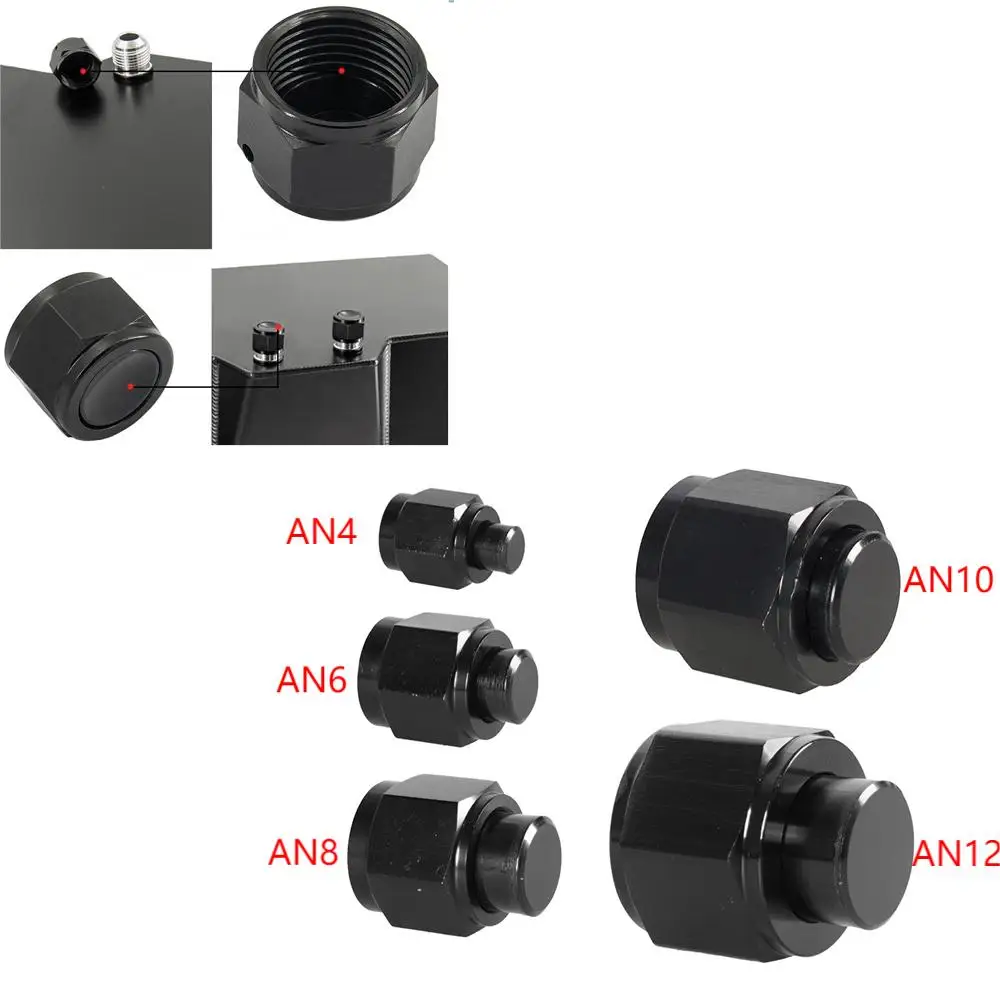 Aluminum AN4 AN6 AN8 AN10 AN12 Adapter Female Flare End Cap Plug Tube Nut Port Blanking Plug Cap Lock Hose Connector Fitting