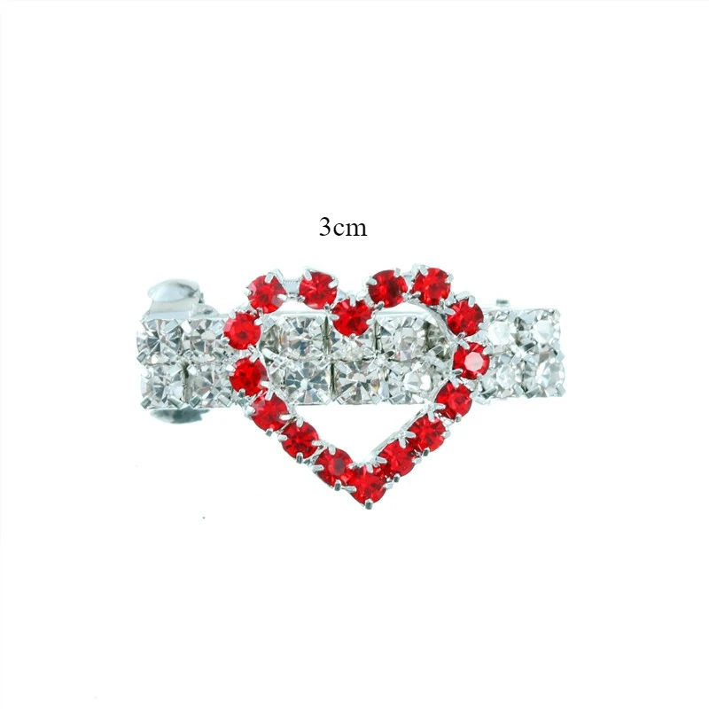 Puppy flashing diamond heart-shaped hairpin pet accessories hair accessories headdress