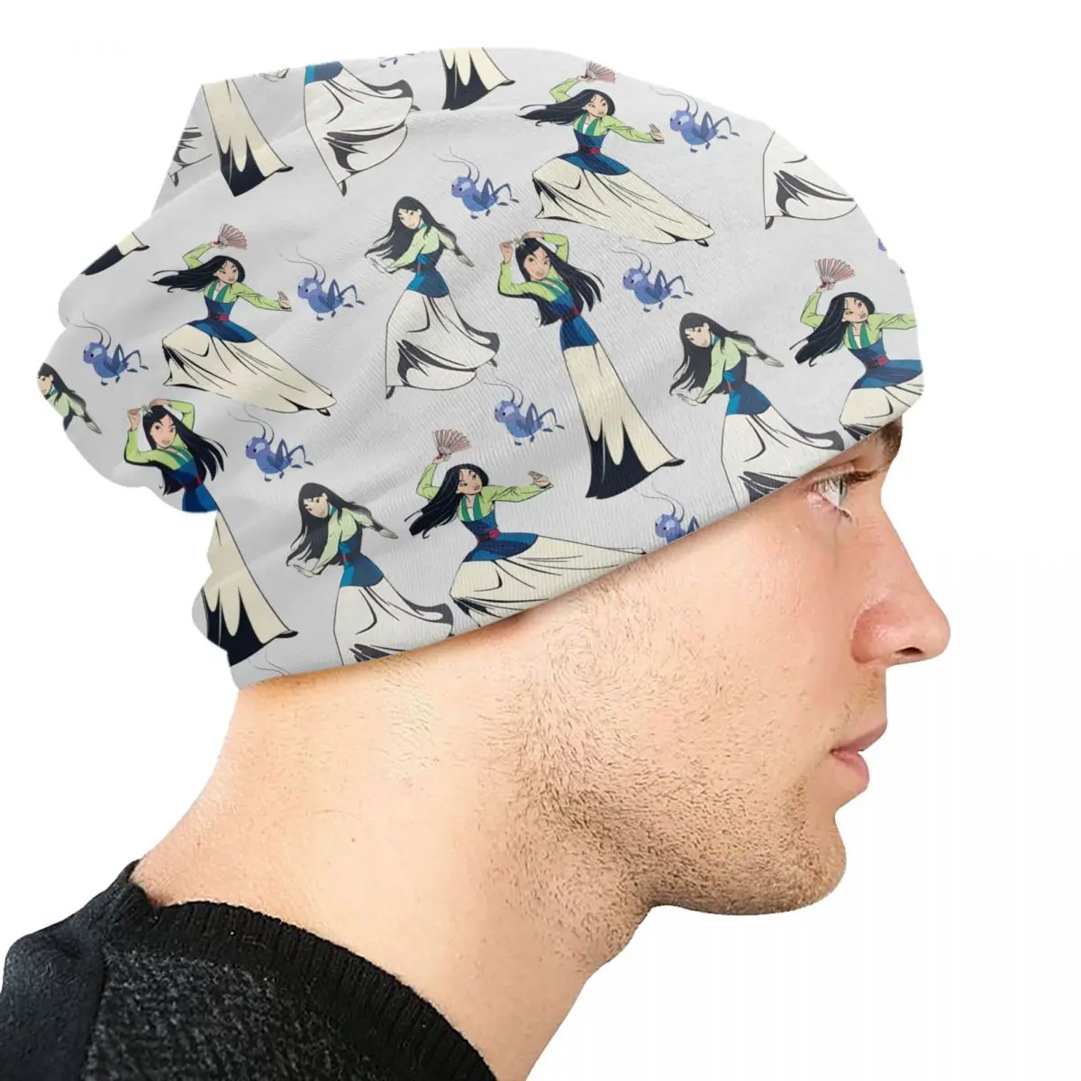 Custom Princess Anime Mulan Bonnet Hats Hip Hop Knit Hat For Women Men Warm Winter Skullies Beanies Caps image 4